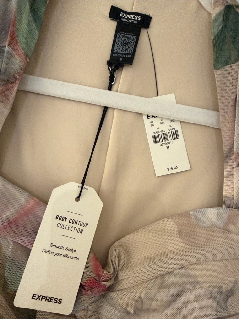 Express Floral Ruched Sheer Blouse - Picture 2 of 5